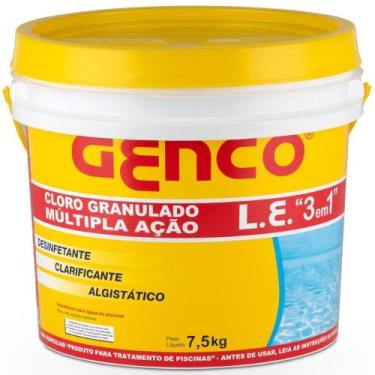 Imagem de Cloro granulado múltipla ação 3 em 1 - 7,5 Kg - Genco