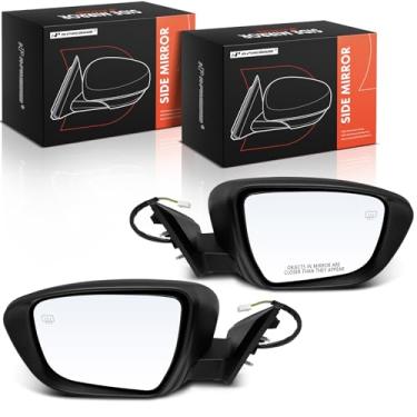 Imagem de A-Premium Par (2) espelhos retrovisores elétricos do lado do motorista e do passageiro - compatível com Nissan Rogue 2014 2015 2016 - Retrovisor retrovisor externo preto dobrável manual aquecido com