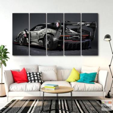 Imagem de Quadro Decorativo 5 peças McLaren  Prata 140x65 - Wall Frame