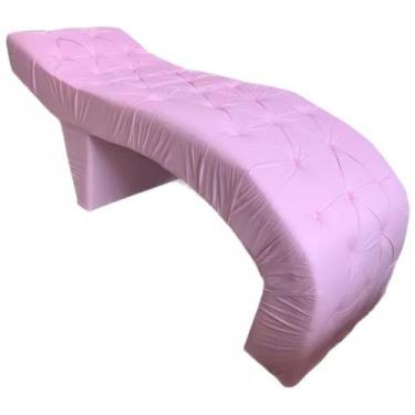 Imagem de Maca para Estética Luxo Rosa Tecido Sintético com Capitone Estofados B