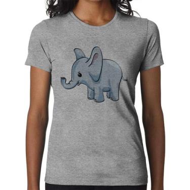 Imagem de Baby Look Elefante Bebê - Foca na Moda, Cinza, GGG