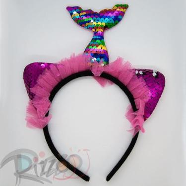 Imagem de Tiara Sereia - Adereço de Carnaval  - Rosa Pink - Mod 413 - 01 unidade