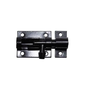 Imagem de Trinco fecho ferrolho 2 pol 50mm porta portao aluminio preto - VCB