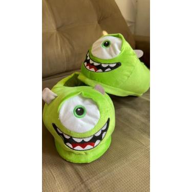 Imagem de Pantufa infantil e adulta fofinha Mike  - RV Chinelos, Verde, 25/26/27