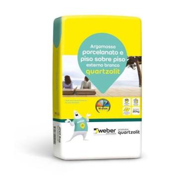 Imagem de Argamassa Porcelanato e Piso Sobre Piso Externa Branca 20kg - Quartzol