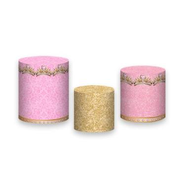 Imagem de Trio De Capa Cilindro - Realeza Arabesco Rosa Candy 021 - Via Cores