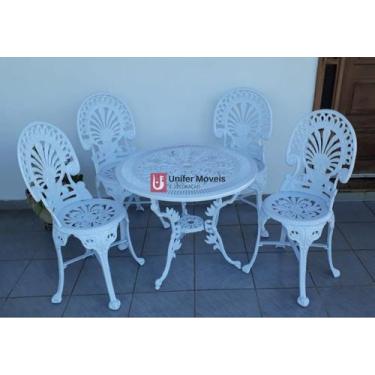 Imagem de Conjunto de Mesa para Jardim Palmeira em Alumínio Fundido Unifer Móvei