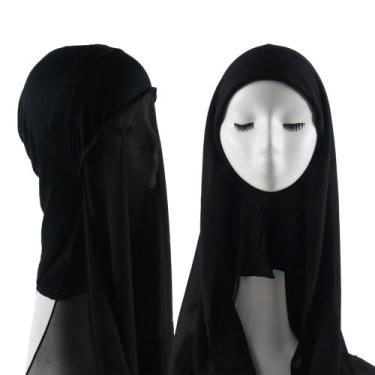 Imagem de Hijab Instantâneo Touca Ninja Muçulmana Véu - Indian Crafts , Preto