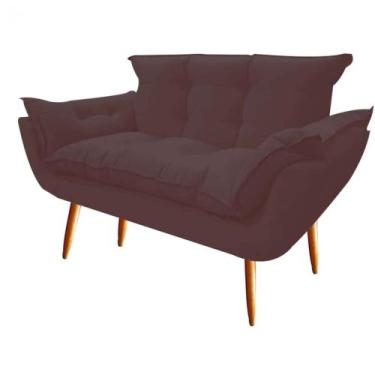 Imagem de Namoradeira  Decorativa  Opala Pés Palito em Madeira 2 Lugares Sala de