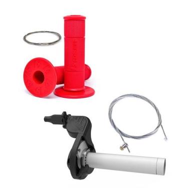 Imagem de Acelerador Punho Rápido Anker Com Cabo Manopla Biker, Vermelho