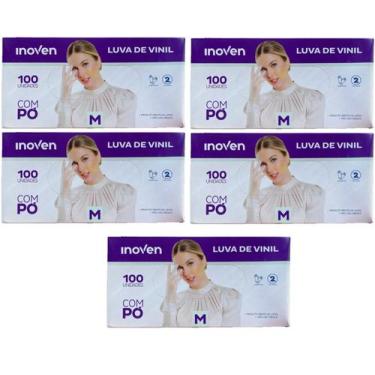 Imagem de Luva De Vinil Descartável Talge Talco Com 500 Unidades Tam M