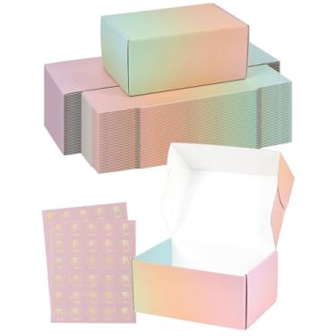 Imagem de TryDrem Caixas de Remessa de 9 X 6 X 4", Pacote com 30 Caixas de Papelão Ondulado Coloridas para Presente, Literatura para Pequenas Empresas