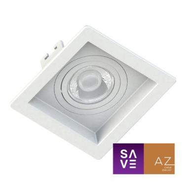 Imagem de Spot Embutir Quadrado Recuado Dicroica Mr16 Branco - Save Energy