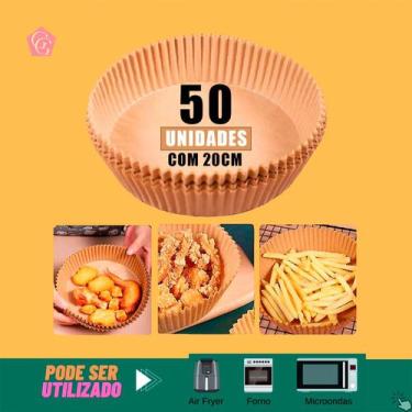 Imagem de Kit 50 Forros De Papel P/ Fritadeira Elétrica Redondo Filtro - Forro D
