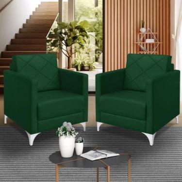 Imagem de kit 2 Poltrona Helena Decorativa Clinica e recepção tecido suede - me,