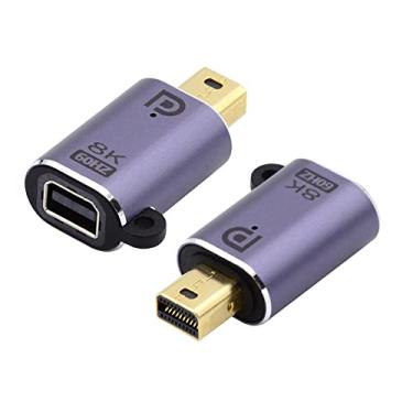 Imagem de NFHK Mini DisplayPort 1.4 macho para mini DP fêmea 8K 60hz adaptador Ultra-HD UHD 4K 144hz 7680 * 4320 para monitor de vídeo PC, laptop