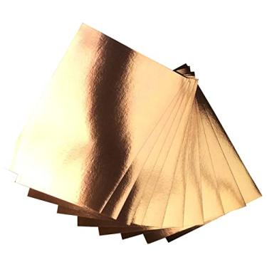 Imagem de 10 folhas premium de cor rosa, espelhada, brilhante, cores sortidas, cartolina, reflexiva, brilhante, 30,5 x 20,32 cm, 250 g/m², uso para recortes de papel