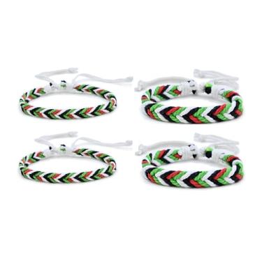 Imagem de MMIUAEG Pulseira de 2/3/4 peças com bandeira da Palestina Save Gaza Free Palestine Bracele Country Pride Love and Bless para homens e mulheres, Medium, Zinco, Sem Pedra Preciosa