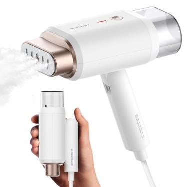 Imagem de Newbealer Vaporizador de Roupas Portátil, Passadoria Horizontal e Vertical, 2 Níveis de Vapor, Aquecimento em 20s, Dobrável, Ferro Seco, Removível de Rugas Portátil de Tecido com 1200W