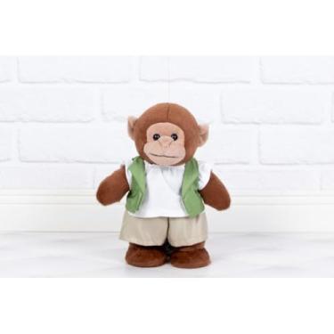 Imagem de PELUCIA SAFARI MACACO AMORE 20 CM, COLETE - PARA DECORAÇÃO (Colete verde liso com caqui)