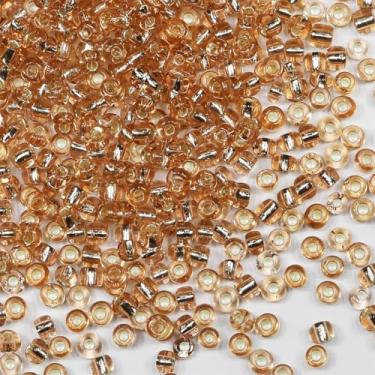 Imagem de Grânulos de sementes a granel 200 gramas cerca de 3380 peças, 4 mm 6/0 contas de vidro de champanhe para fazer brincos, pulseiras, pingentes, joias de cintura, contas de sementes artesanais DIY
