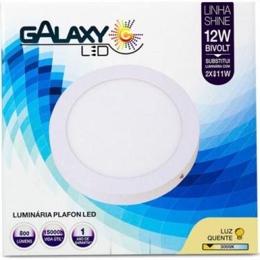 Imagem de Luminaria Led Plafon Galaxy Externa Redondo 12W 3000K 15,5Cm 2006S