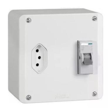 Imagem de Caixa Disjuntor Embutir+disj Unipolar 25a+tomada 2p+t 20a - Mectronic