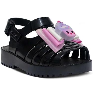 Imagem de Sandália Rasteira Feminina Nº 19 Ao 26 Infantil Cupcake 12.105 (Preto, BR, Criança de 1 a 3 anos, Numérico, 24)