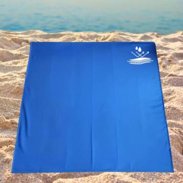Imagem de Esteira de Praia Casal Impermeável Dobrável e Seca Rápido 135x135cm  -