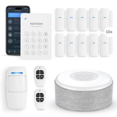 Imagem de Kit de Alarme de Segurança Doméstica Tolviviov WiFi - 15 Peças