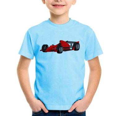 Imagem de Camiseta Infantil Carro de Corrida - Foca na Moda, Azul bebê, 2