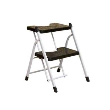 Imagem de Escada dobrável Escada dobrável doméstica de 2/3 degraus Escada dobrável multifuncional Escada dobrável interna pequena Decoração Escada ascendente Banco de degrau dobrável(Preto,Pequeno)