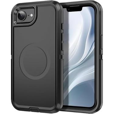 Imagem de MXX Capa compatível com iPhone 2025, capa protetora de 3 camadas, superprotetora, resistente, resistente, à prova de choque e poeira, projetada para Apple iPhone 4ª geração de 6,1 polegadas (preto)
