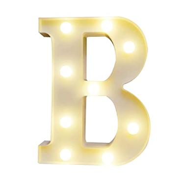 Imagem de LEDs de Alfabetos Leves, Brancos Quentes Constantes Luminárias de Luz Brilhante Assinam Luz para o Engajamento Decoração de Casamento da Festa (B)