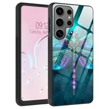 Imagem de Capa para Samsung Galaxy S25 Ultra, traseira de vidro líquido e bordas macias de TPU, aderência lateral antiderrapante, proteção contra quedas, ajuste fino, carregamento sem fio compatível com Galaxy