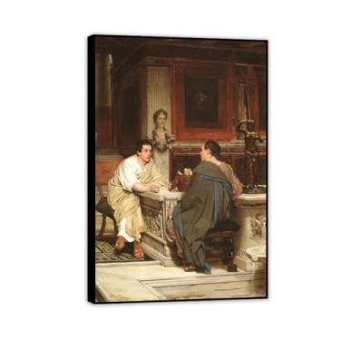 Imagem de Impressões emolduradas em preto The Discourse de Lawrence Alma Tadema, reprodução de pintura a óleo, impressão giclée em tela, arte de parede pronta para pendurar para decoração de quarto de casa. 45