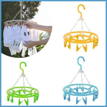 Imagem de Varal Portátil Roupas Íntimas 12 Prendedores Coloridos  Design Oval - 