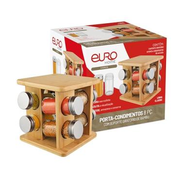 Imagem de Euro Home - Euro Home - Cj Porta Condimentos Suporte Bambu Giratório 8 pc - VDR2376