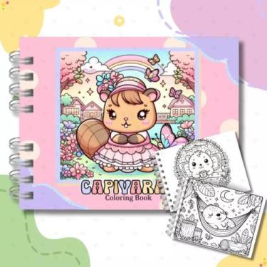 Imagem de Livro de Colorir Estilo Bobbie Goods CAPIVARA Capa Dura Holográfica 50