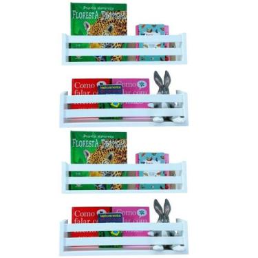 Imagem de Kit 4 Ninchos De Quarto Infantil Pratileira Estante Organizadora De Li