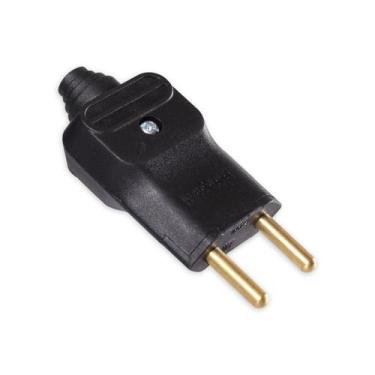 Imagem de Plug Macho 180º 20A 2 Pinos Preta c/ prensa cabo MarGirius, Preto