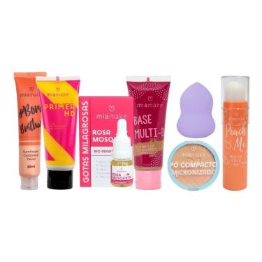 Imagem de Iluminador Primer Esponja Facial Pó Compacto Pele Morena