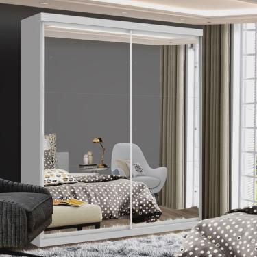 Imagem de Guarda Roupa Solteiro Premium Mia 138cm com Espelho 2 Portas 2 Gavetas Minastex