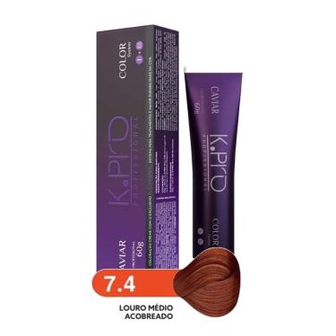 Imagem de Tintura Profissional k.pro Caviar Color 7.4 Loiro Médio Acobreado 60g