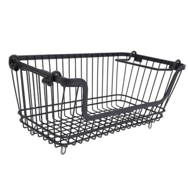 Imagem de Cesta de Congeladores de Arame Resistente, Armazenamento Empilhável, Abertura Grande, Suporta 30 Libras, Circulação de Ar, Cesta de Organizadores do Freezer