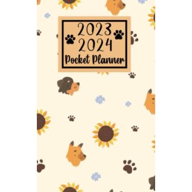 Imagem de 2023 2024 pocket planner For Purse Dog Lovers: 2 year Pocket Calendar January 2023 to December 2024 | 24 Months Monthly Planner & Organizer For Purse ... with Federal Holidays | Cute Dogs Pattern
