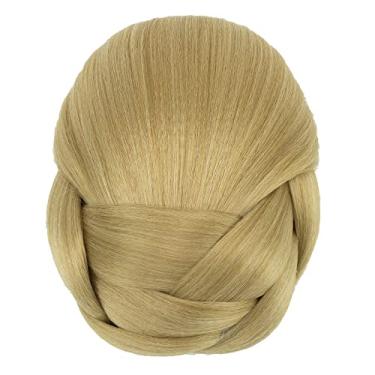 Imagem de IMISSU Cobertura de cabelo trançado chignon dançarina rosquinha pedaços de cabelo scrunchies coque de cabelo peruca grampos updo (M1 Loira Cinza)