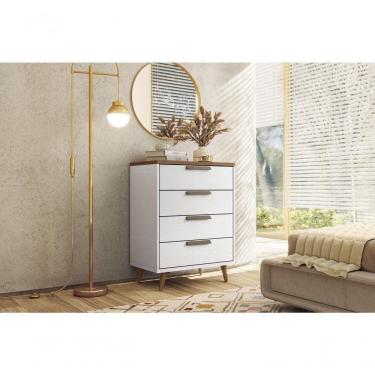 Imagem de Gaveteiro 4 Gavetas Virginia Branco Jatobá