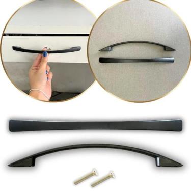 Imagem de KIT 6 Puxadores de Metal Alça p/ Móveis e Armários 20,4cm - Compras Fá