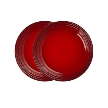 Imagem de Jogo de 2 Pratos Rasos de Cerâmica 27 cm Vermelho